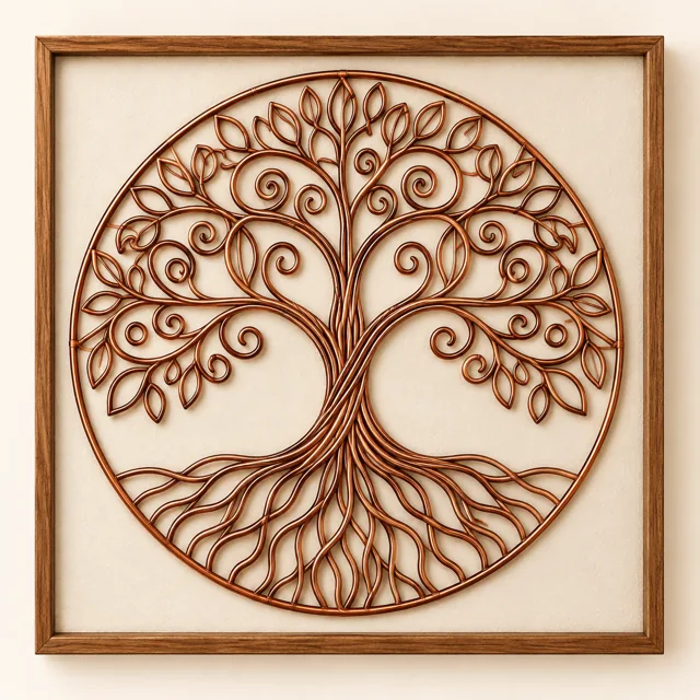 Tree of Life — framed copper wire wall art