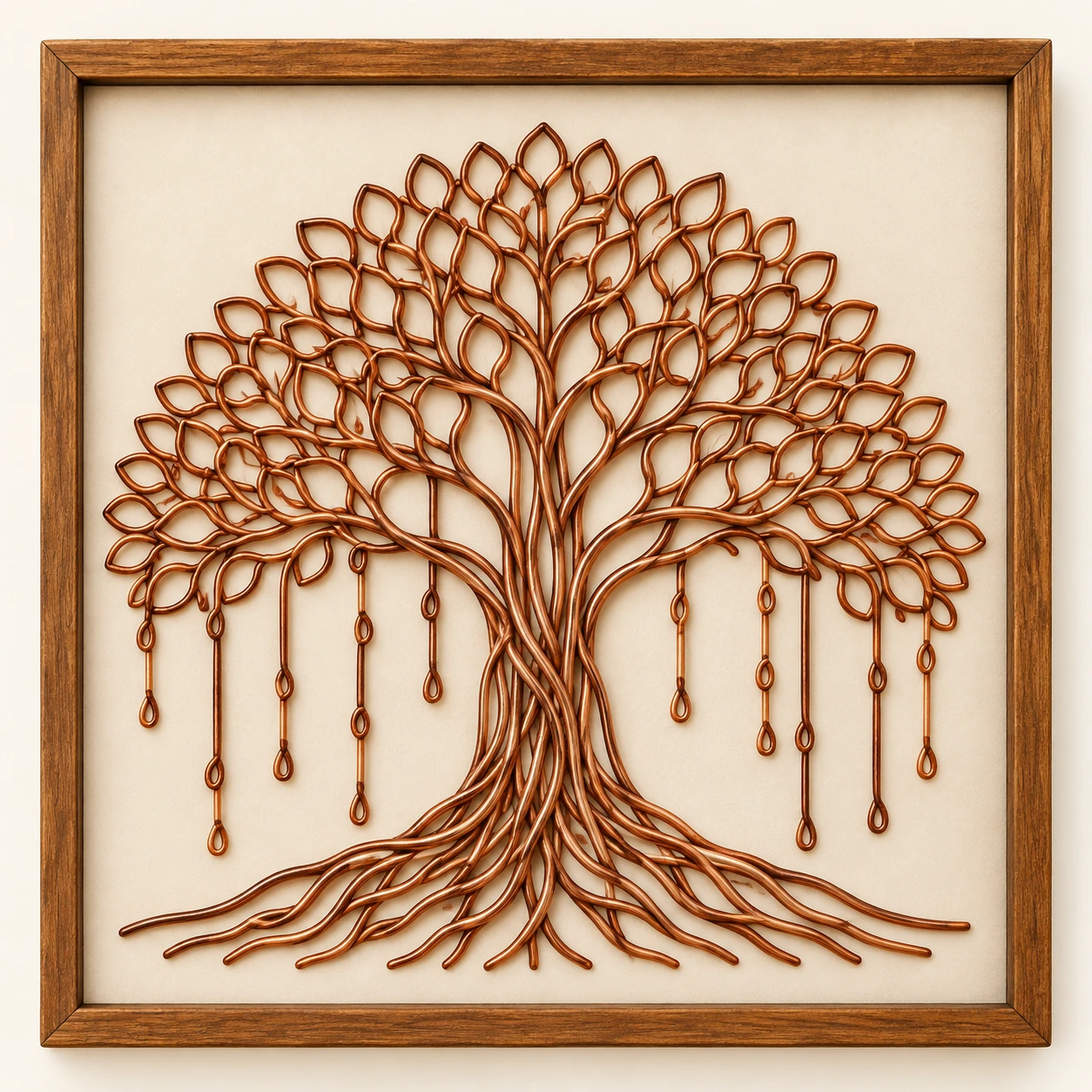 Banyan Tree — framed copper wire wall art