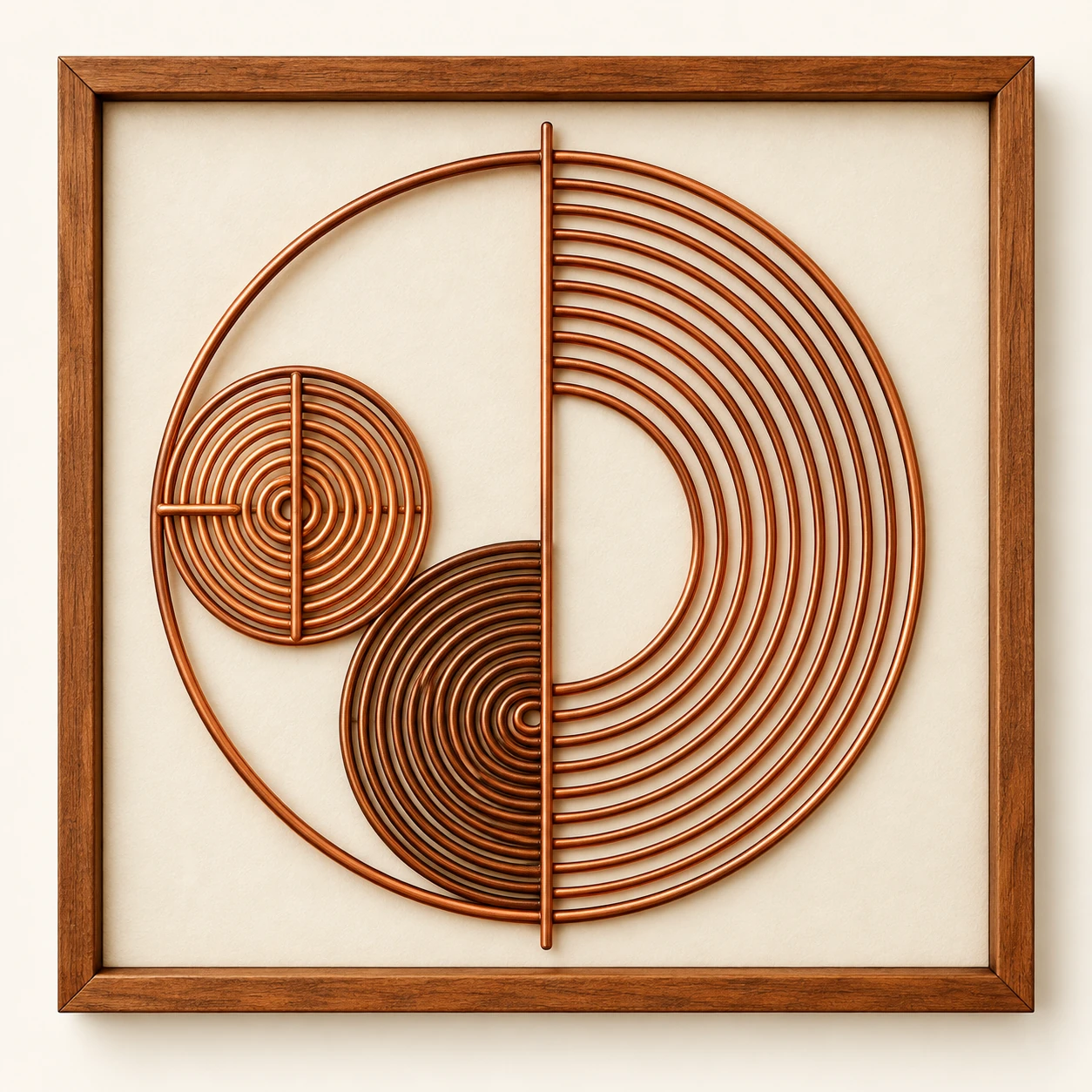 Circular Harmony — framed copper wire wall art