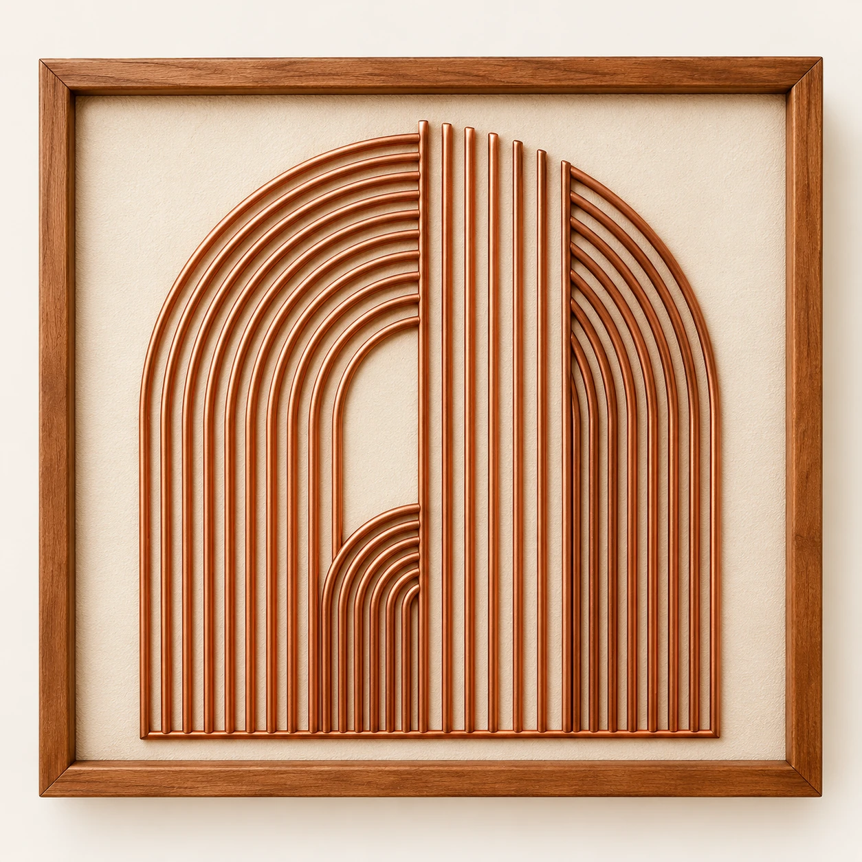 Layered Arches — framed copper wire wall art