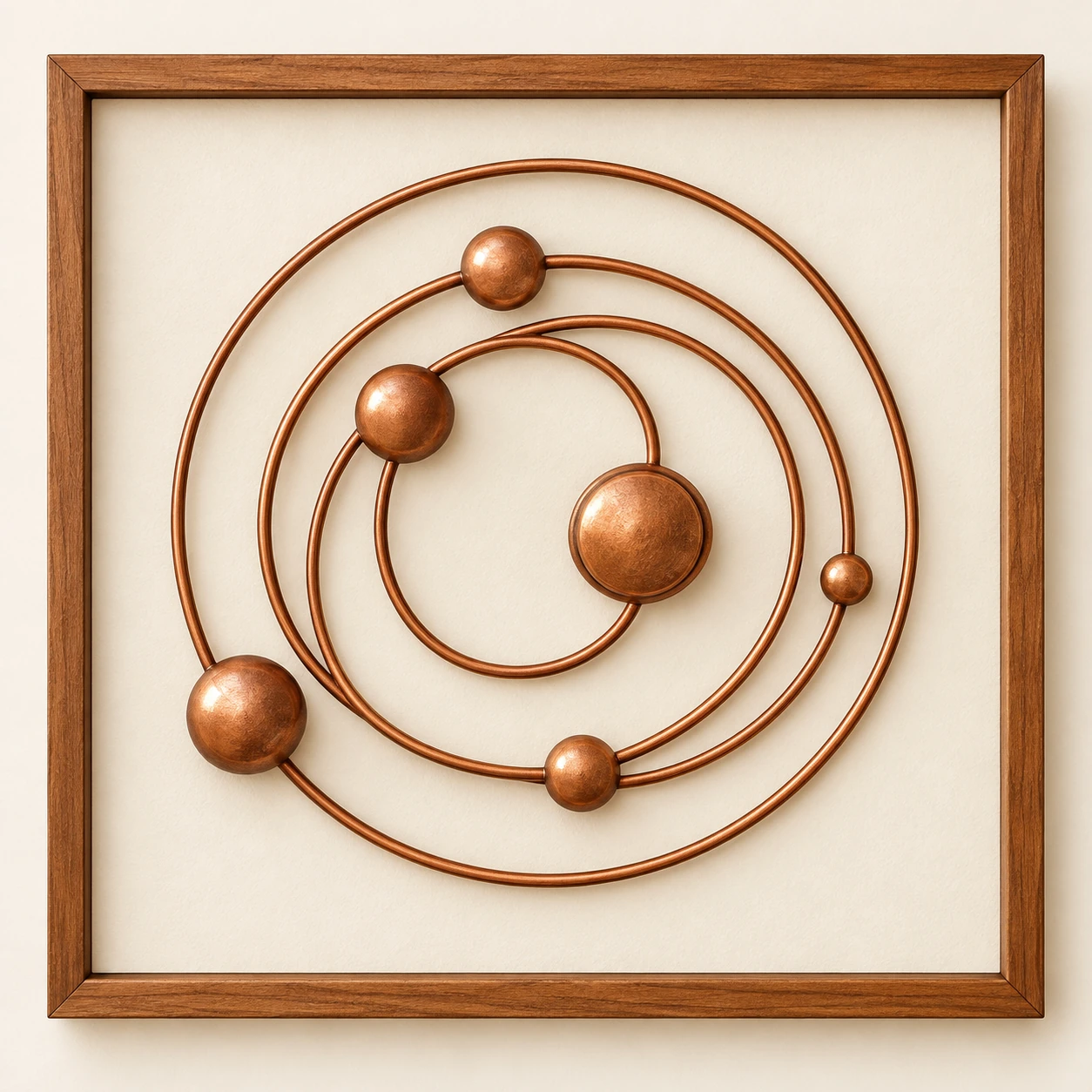 Cosmic Orbit — framed copper wire wall art