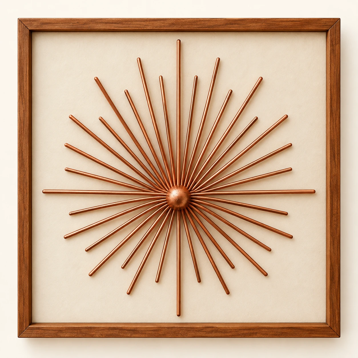 Starburst — framed copper wire wall art