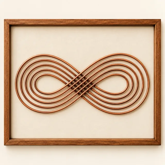 Infinity Knot — framed copper wire wall art