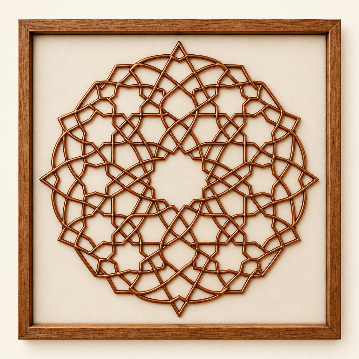 Islamic Geometric — framed copper wire wall art