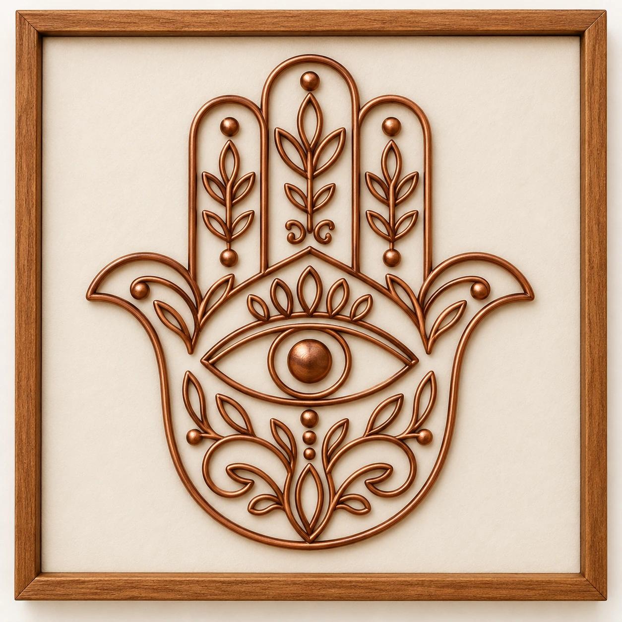 Hamsa — framed copper wire wall art