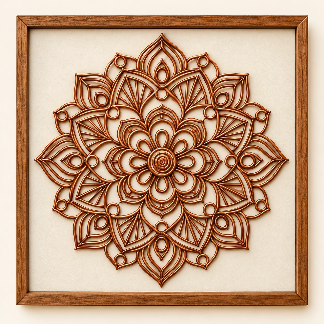 Mandala — framed copper wire wall art