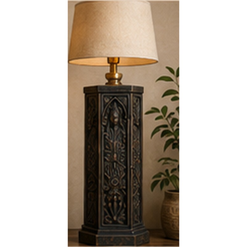 Carved Pillar Lamp Base — catalogue reference