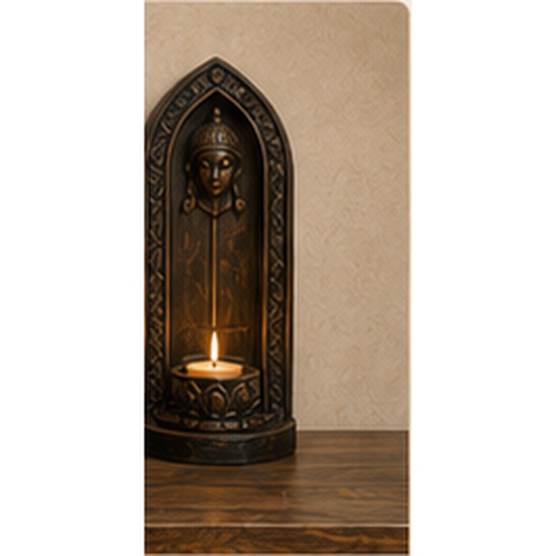 Buddha Head Niche Candle Holder — catalogue reference