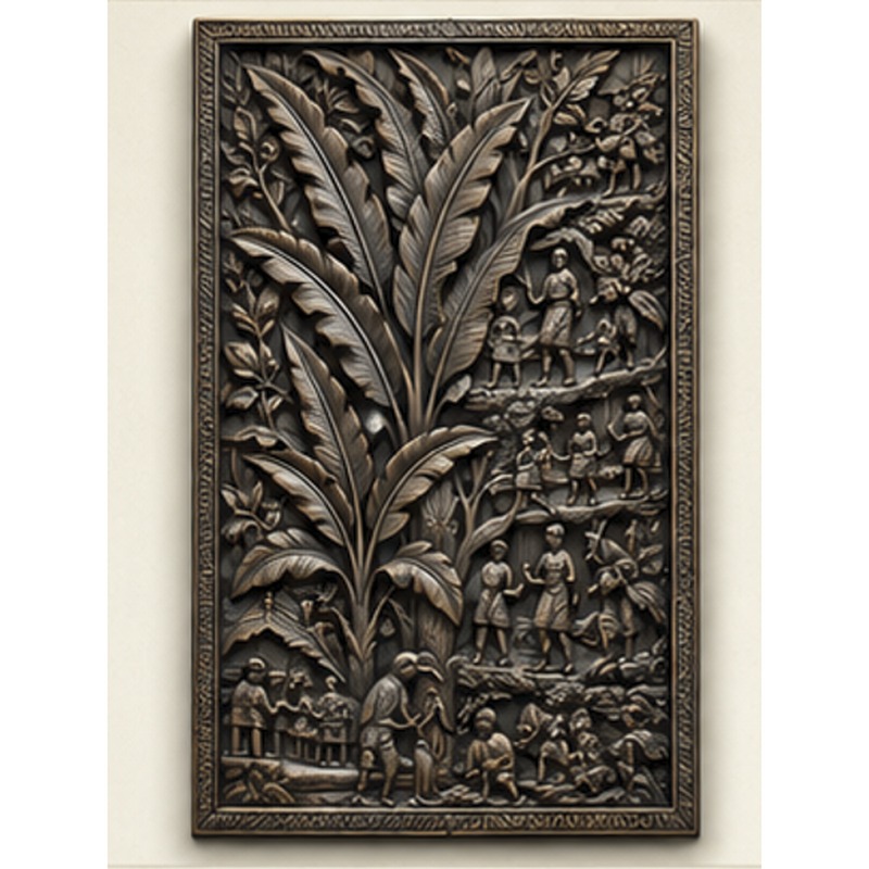 Banana Leaf & Village Life Panel — catalogue reference