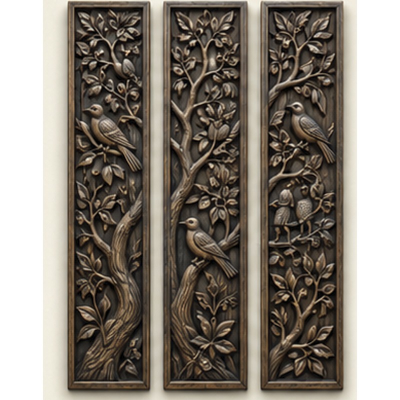 Bird Motif Panel Triptych (Set of 3) — catalogue reference