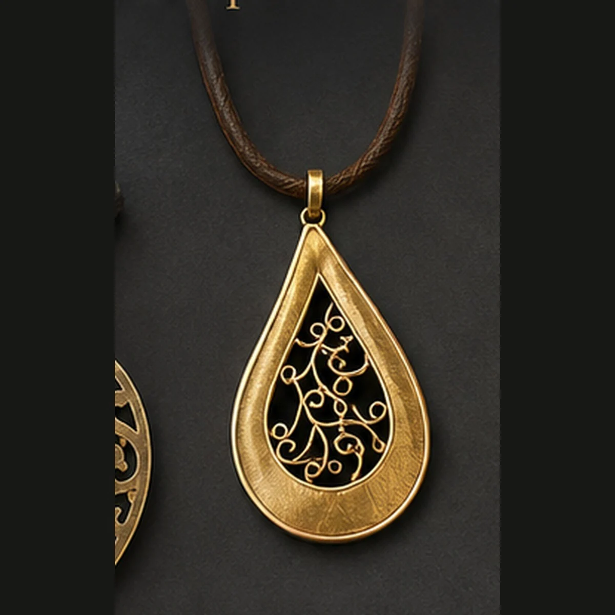 Filigree Teardrop Pendant · HJ-AD-002
