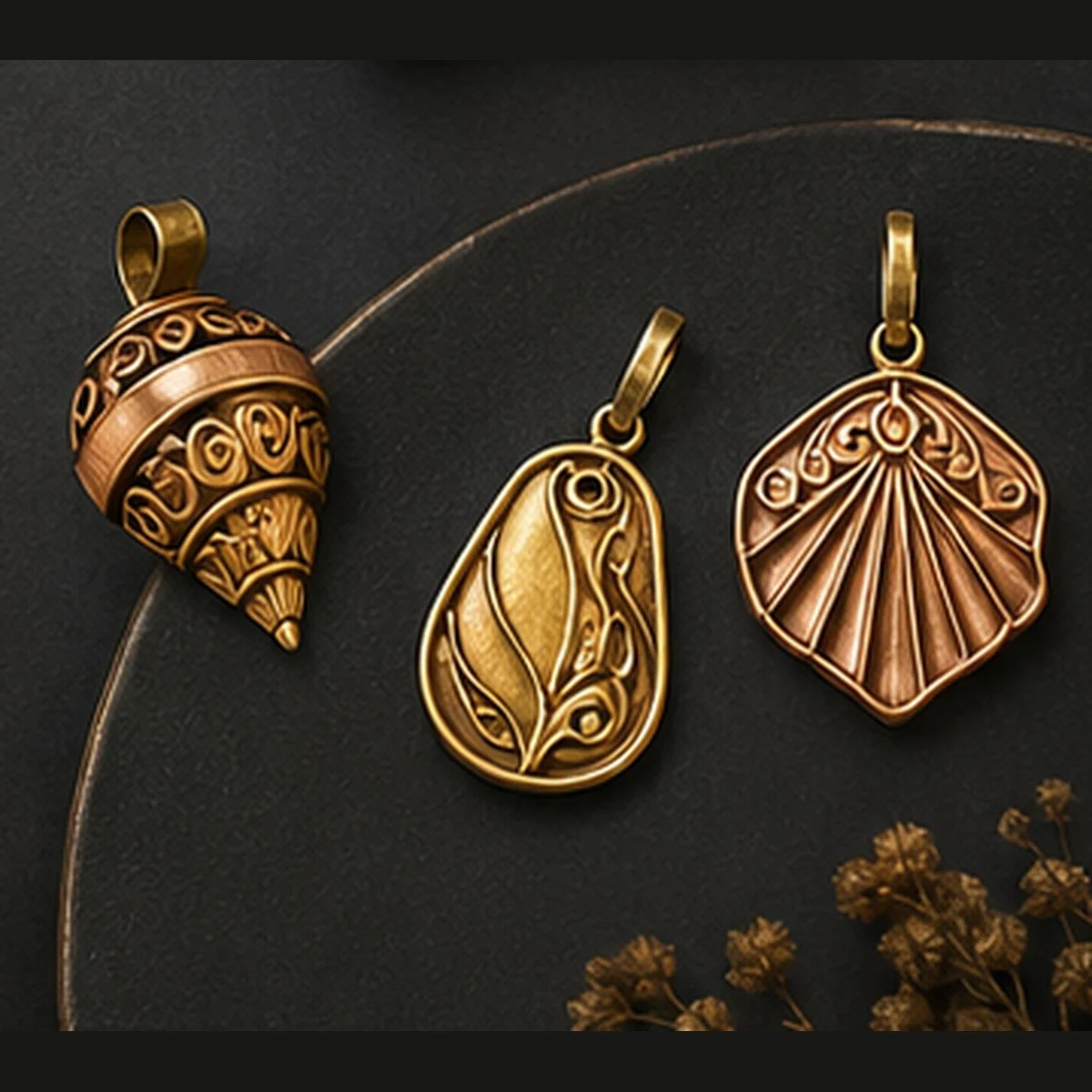 Shell Pendant Trio · HJ-AD-011