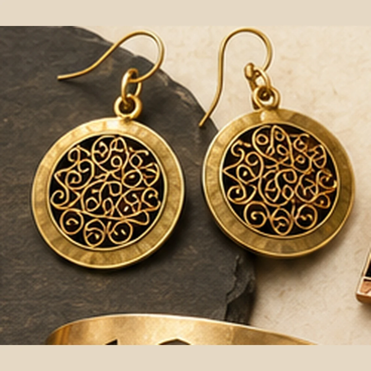 Circular Filigree Earrings · HJ-AD-013