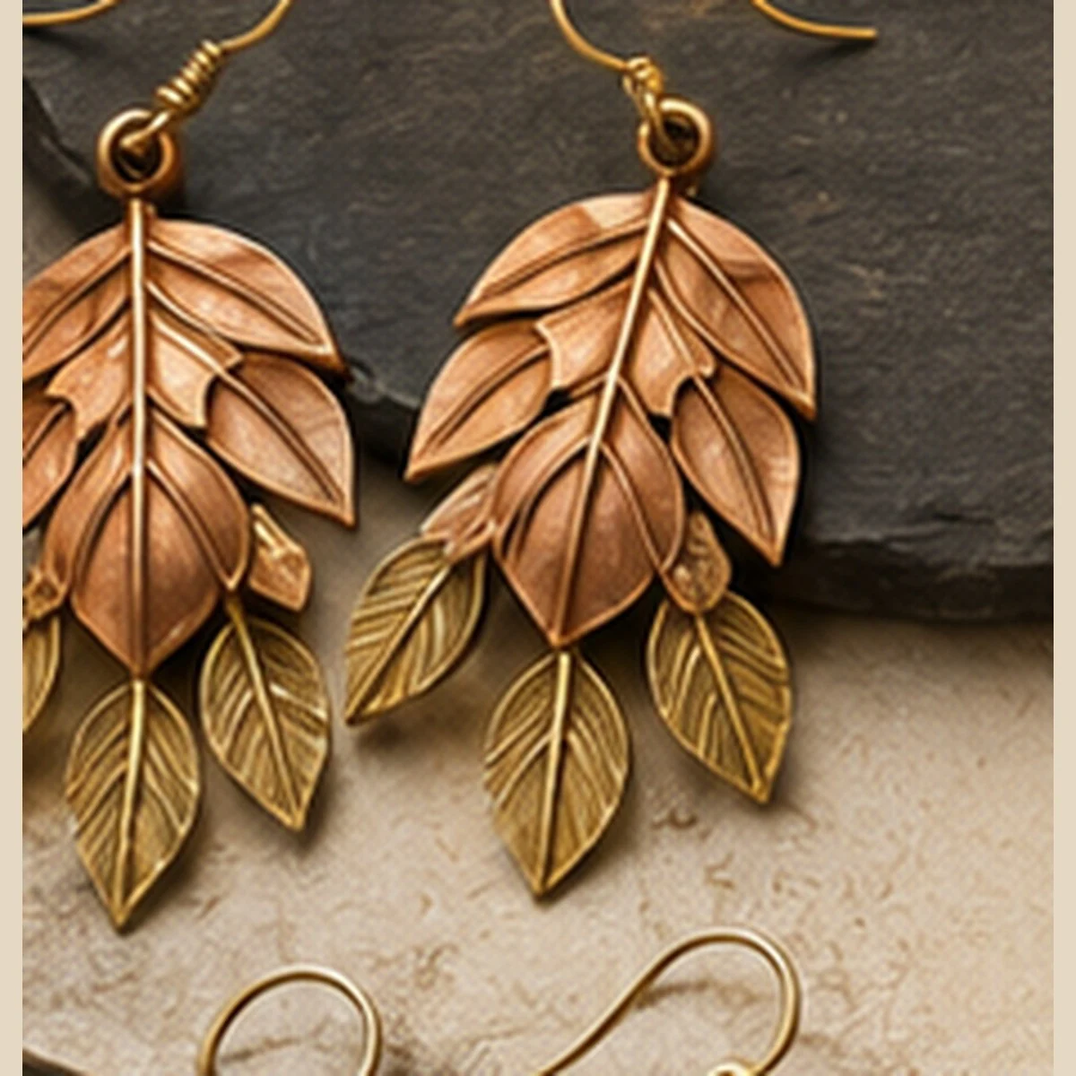 Layered Leaf Earrings · HJ-AD-016