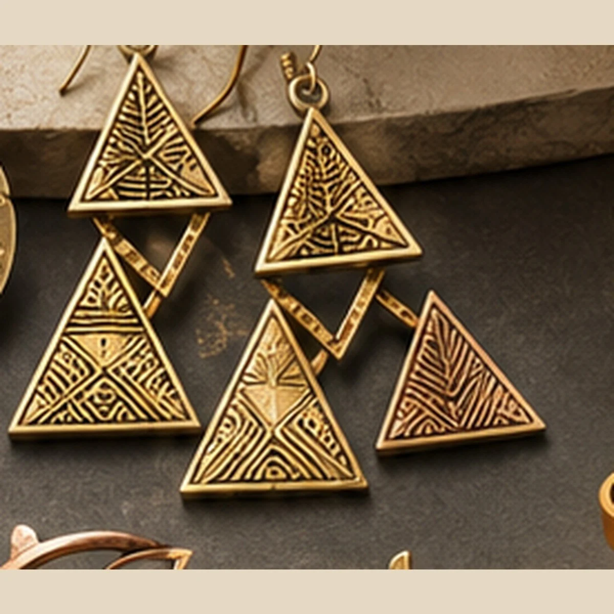 Triangle Cascade Earrings · HJ-AD-021