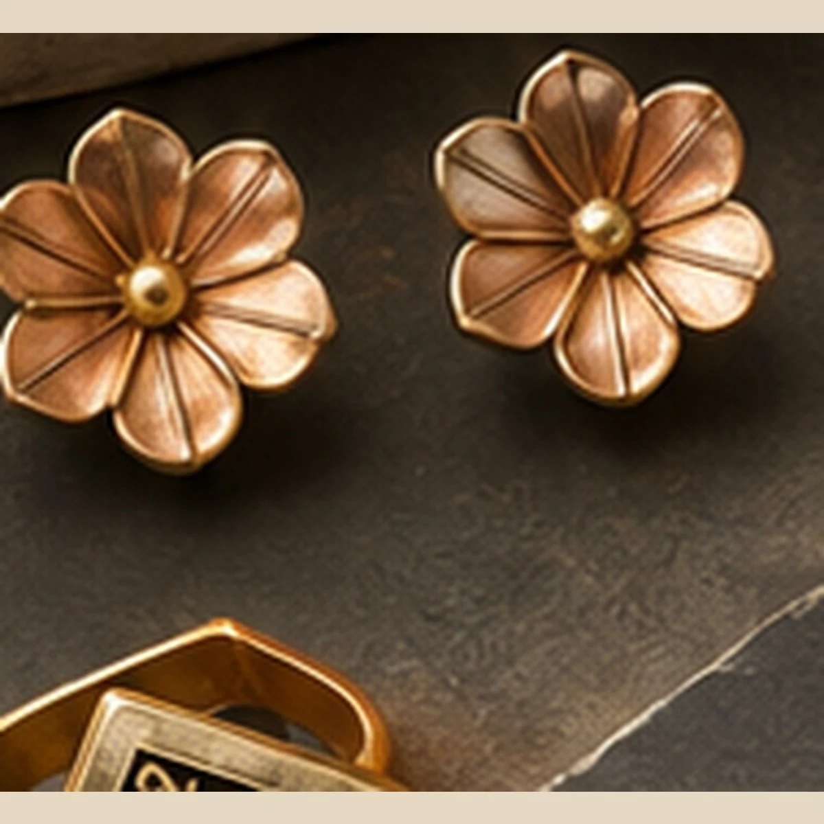 Copper Blossom Studs · HJ-AD-022